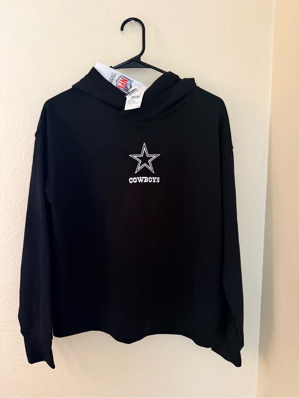 NFL Dallas Cowboys Black Hoodie Sweater with White Logo